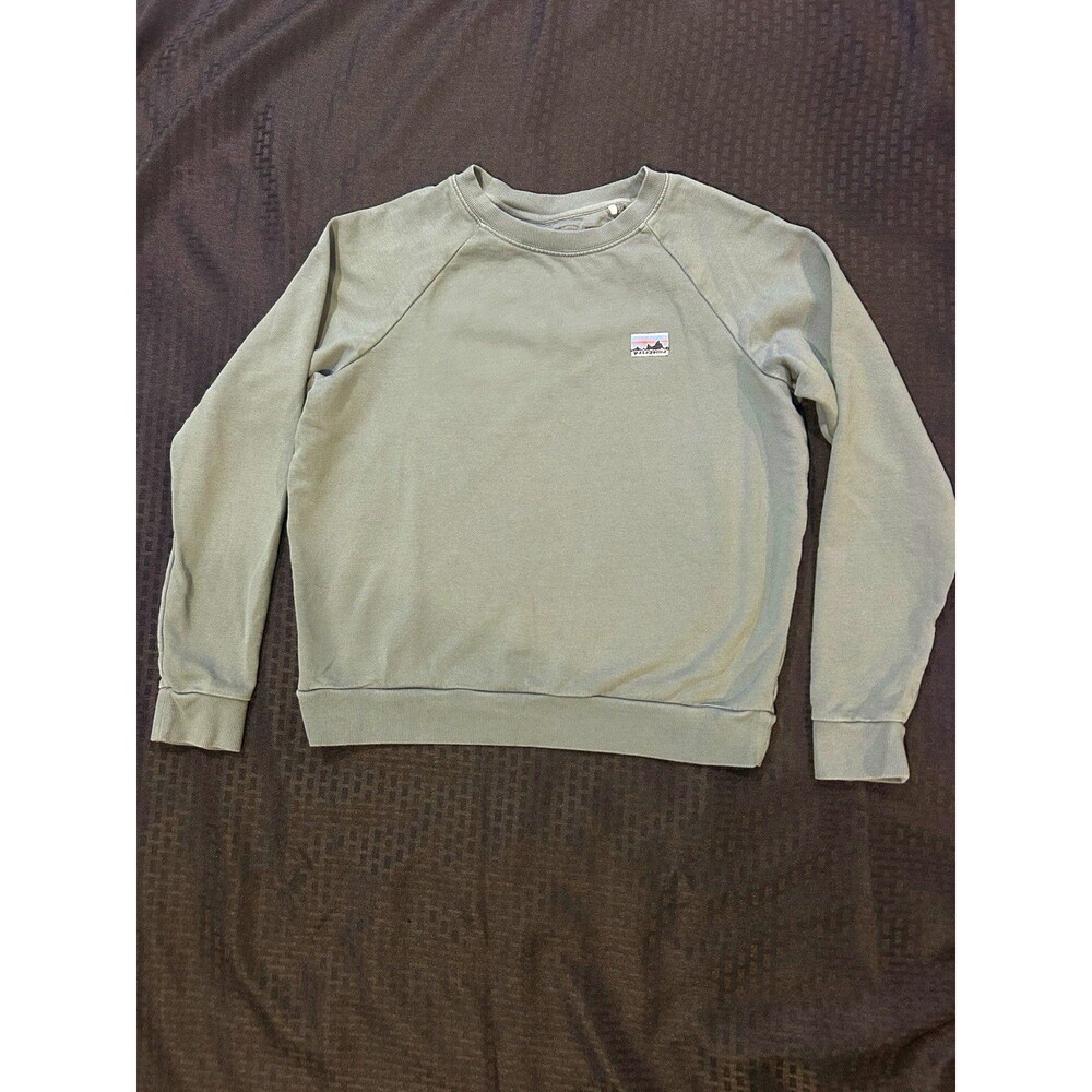 Patagonia Women's Crewneck Sweatshirt Small Sage Green Organic Cotton Pullover
